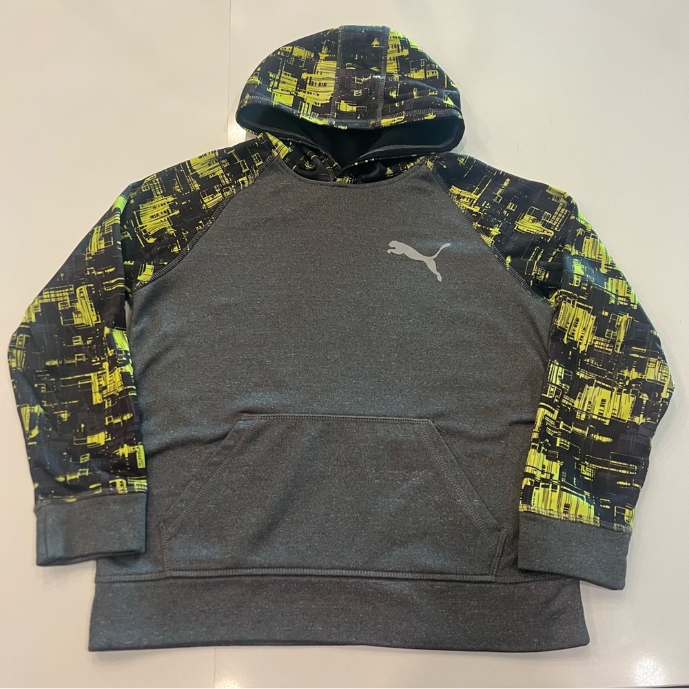 Youth Puma Gray Hoodie with Black and Yellow Accents
